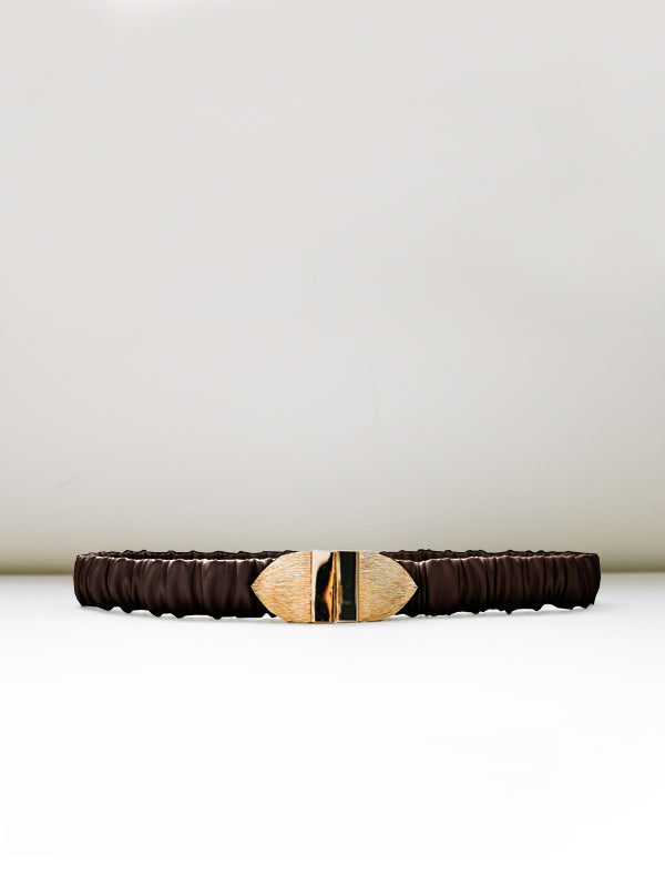 The Ron Gold Leaf Clasp Belt in Brown